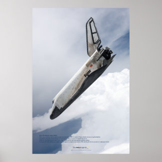 Póster Avión espacial Buran descendiendo a través de las