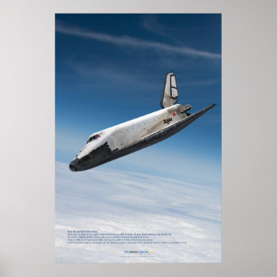 Póster Avión espacial Buran: Descenso entre nubes