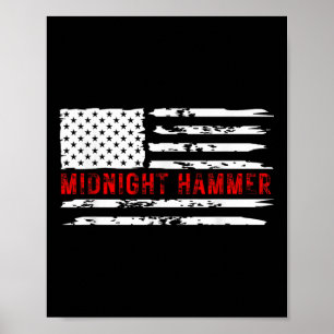 Póster Avión furtivo B-2 Midnight Hammer bandera de EE. U