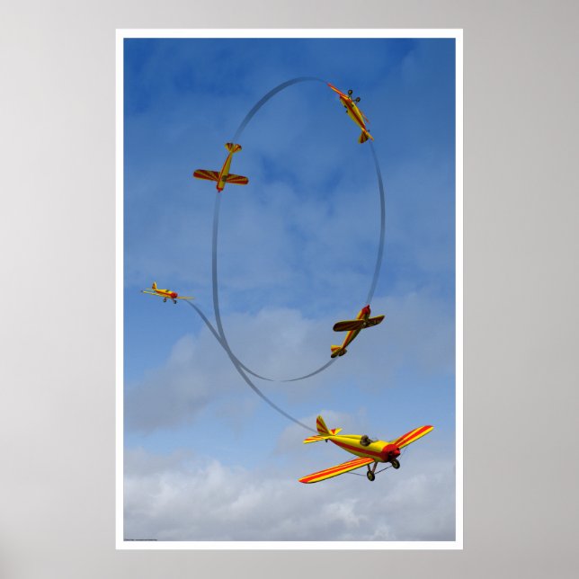 Póster Avión haciendo un Poster de bucle aerodinámico (Frente)