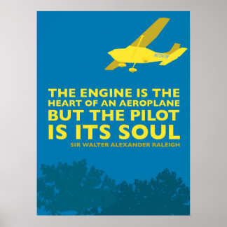 Póster Avión inspirador y poster volante