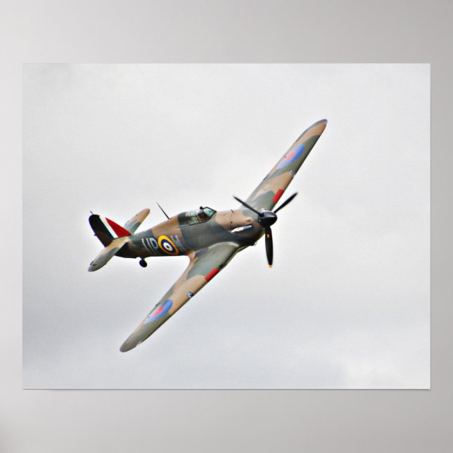 Póster Avión militar de combate de vintage ww2 (Frente)
