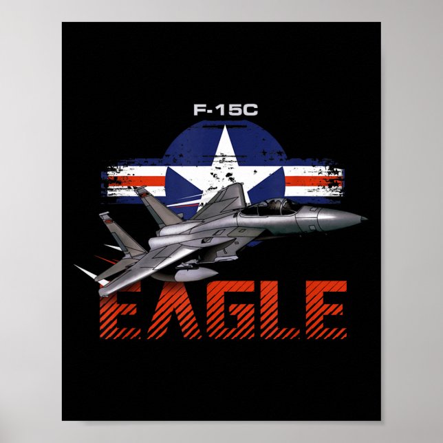 Póster Avión militar de guerra F15 Eagle de EE. UU. (Frente)