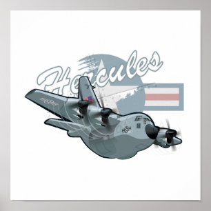Póster avión militar personalizado