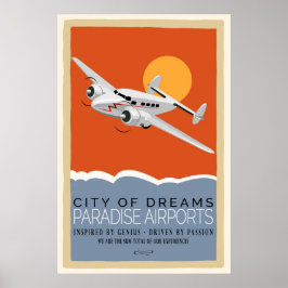 Póster Avión retro