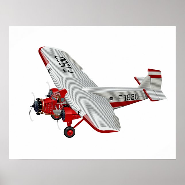 Póster avión retro personalizado (Frente)