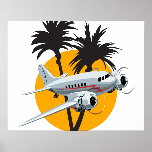 Póster avión retro personalizado (Frente)