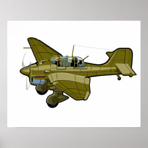 Póster avión retro personalizado