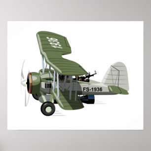 Póster avión retro personalizado