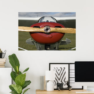 Póster Avión rojo y blanco