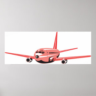 Póster Avión rosa