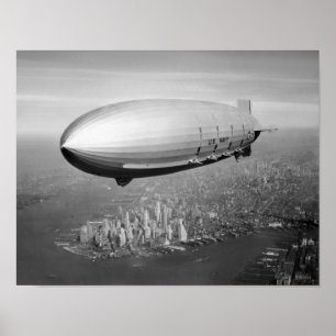 Póster Avión sobrevolando la ciudad de Nueva York