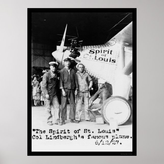 Póster Avión Spirit of St. Louis 1927 (Frente)