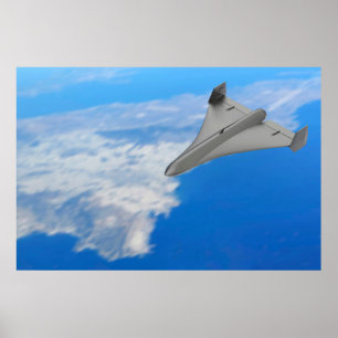 Póster Avión teledirigido de chorro negro