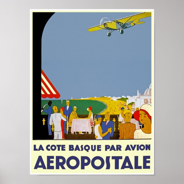 Póster Avión vasco de La Cote (Frente)