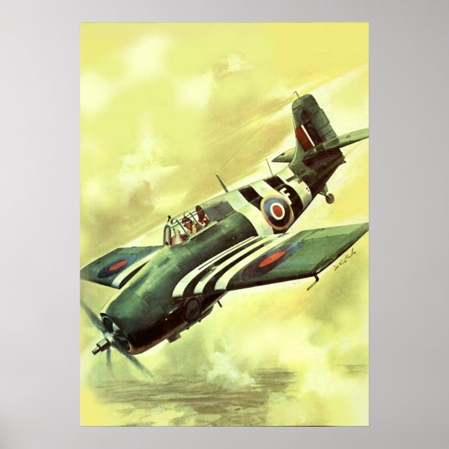 Póster Avión Vintage (Frente)