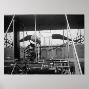 Póster Avión Wright Brothers con piloto y