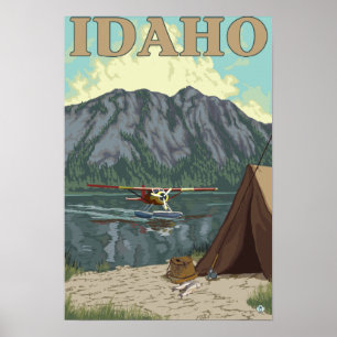 Póster Avión y pesca - Idaho de Bush