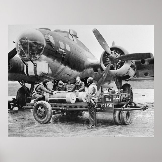 Póster Avión y tripulación de la Segunda Guerra Mundial:  (Frente)