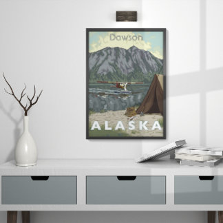 Póster Avión Y Viajes De Pesca De Alaska Bush