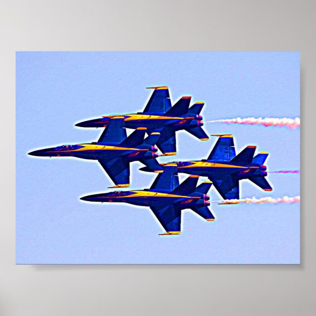Póster Aviones de ángeles azules (Frente)