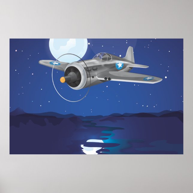 Póster Aviones de combate antiguos (Frente)