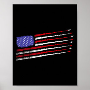 Póster Aviones de combate Patriot 4 de julio bandera de E