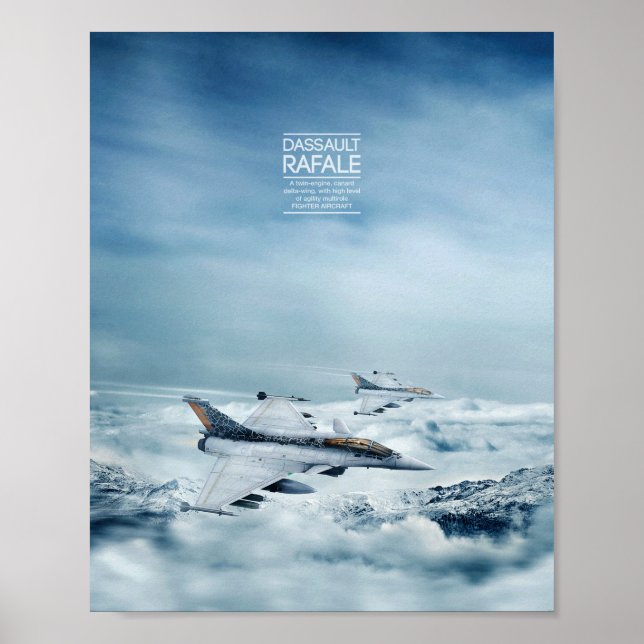 Póster Aviones de combate poster sobre las montañas (Frente)