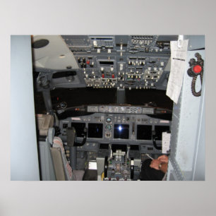 Póster Aviones de jet de Cockpit Commercial de capitán