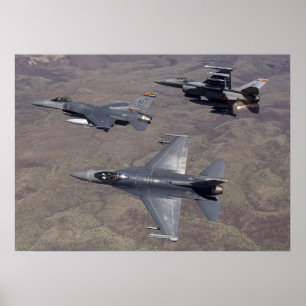 Póster Aviones de los Falcons que luchan F-16