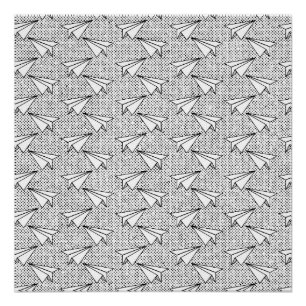 Póster Aviones de papel patrón vintage.