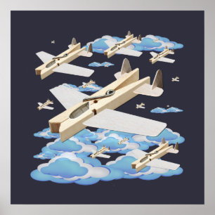 Póster Aviones de tela
