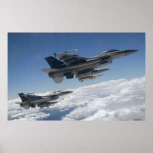 Póster Aviones del halcón que luchan F-16