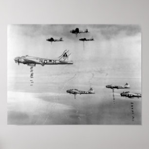 Póster Aviones lanzan bombas sobre Alemania - 1945