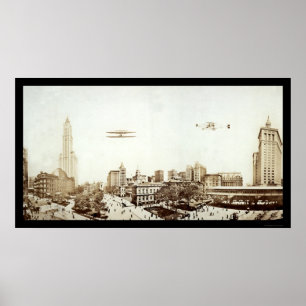Póster Aviones NYC City Hall Photo 1913