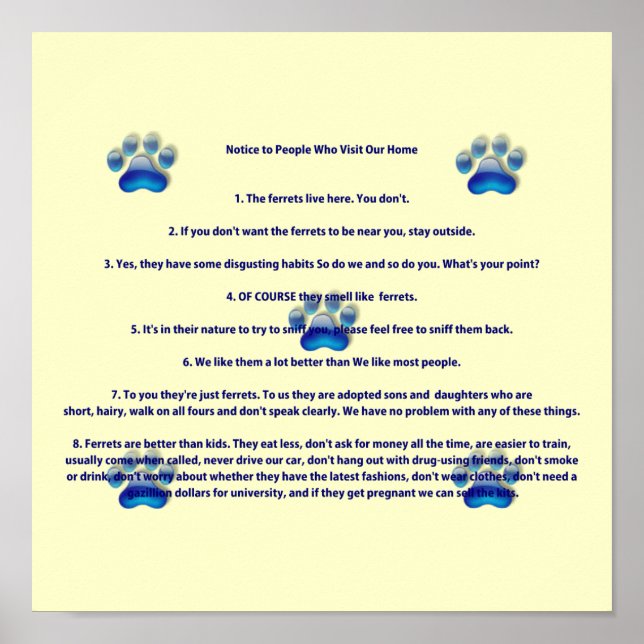 Póster Aviso A Las Personas Que Visitan Nuestro Poster De (Frente)