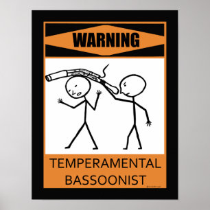 Póster Aviso Basonista Temperamental