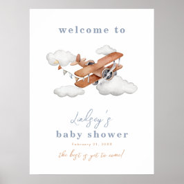 Póster Aviso de bienvenida de Baby Shower para el plano d