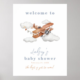 Póster Aviso de bienvenida de Baby Shower para el plano d