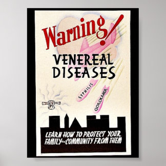 Póster Aviso de enfermedades venéreas