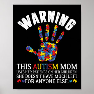 Póster Aviso De Este Autismo Que Mamá Usa La Paciencia En