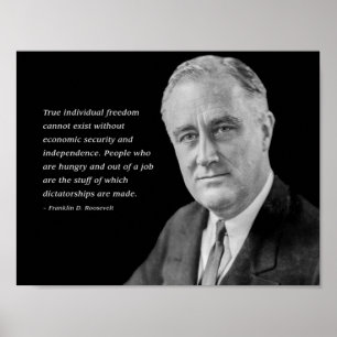 Póster Aviso de Franklin D. Roosevelt sobre la dictadura