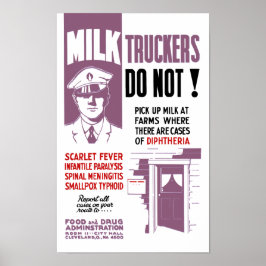 Póster Aviso de la FDA para el camionero de leche