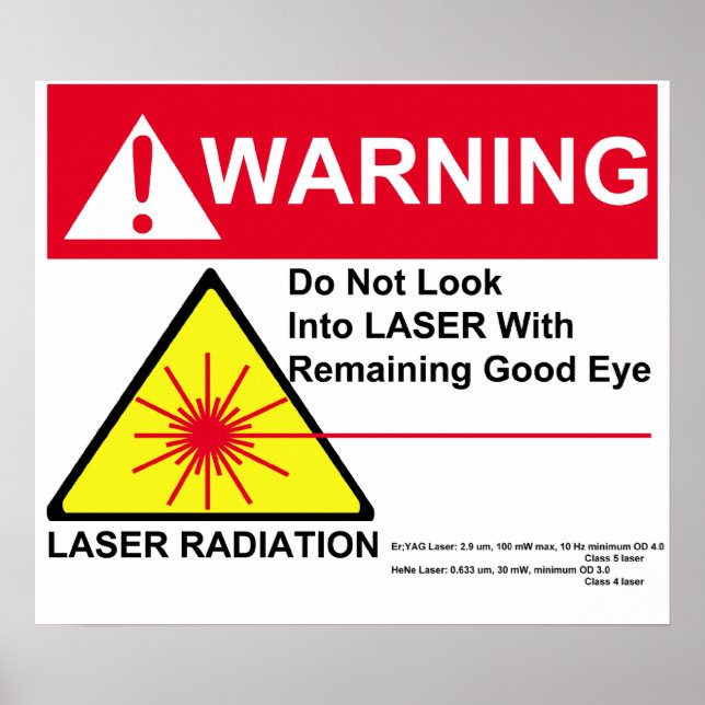 Póster Aviso de LASER (Frente)