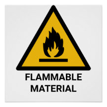 Aviso de materiales inflamables, símbolo de riesgo