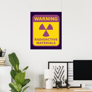 Póster Aviso de materiales radiactivos
