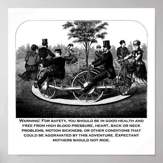 Póster Aviso de montaña rusa (Frente)