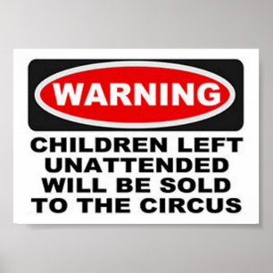 Póster Aviso de niños