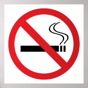 Póster Aviso de no fumar