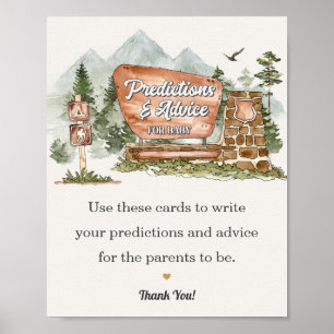 Póster aviso de parque nacional para el signo de la ducha